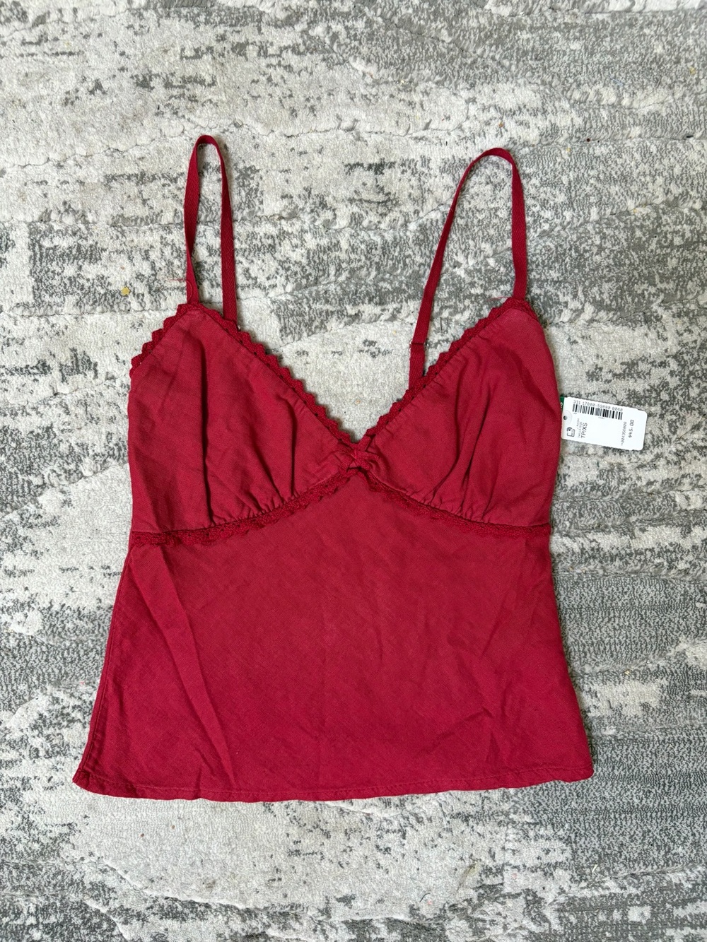 twik Red Lace-Trim Camisole Tank Top